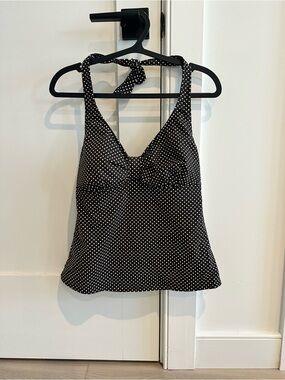 Lands' End Black & White Polka Dot Swim Camisole